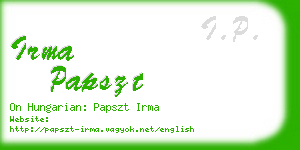 irma papszt business card